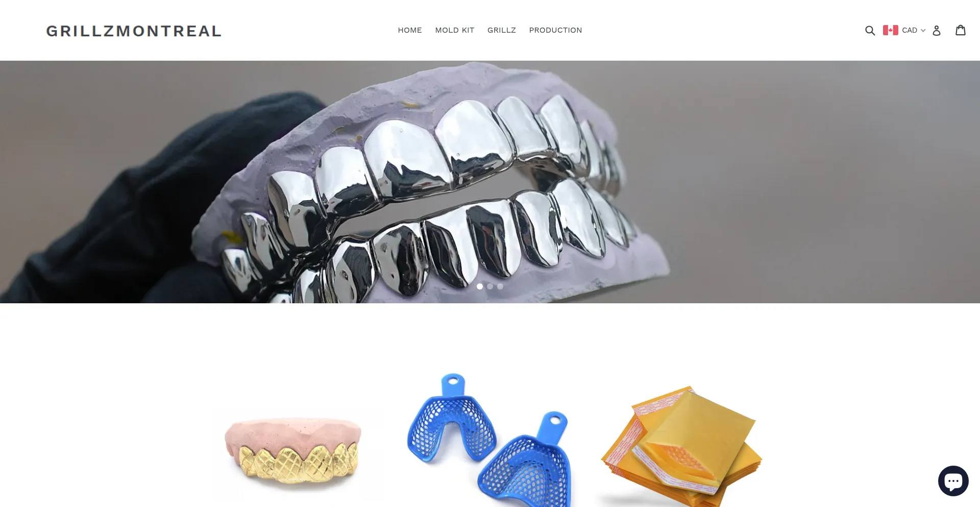 Website screenshot of Grillzmontreal.com
