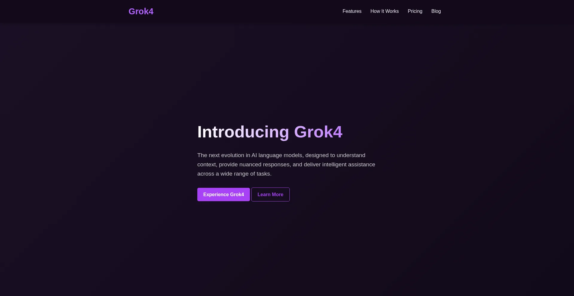 Website screenshot of Grok4.art
