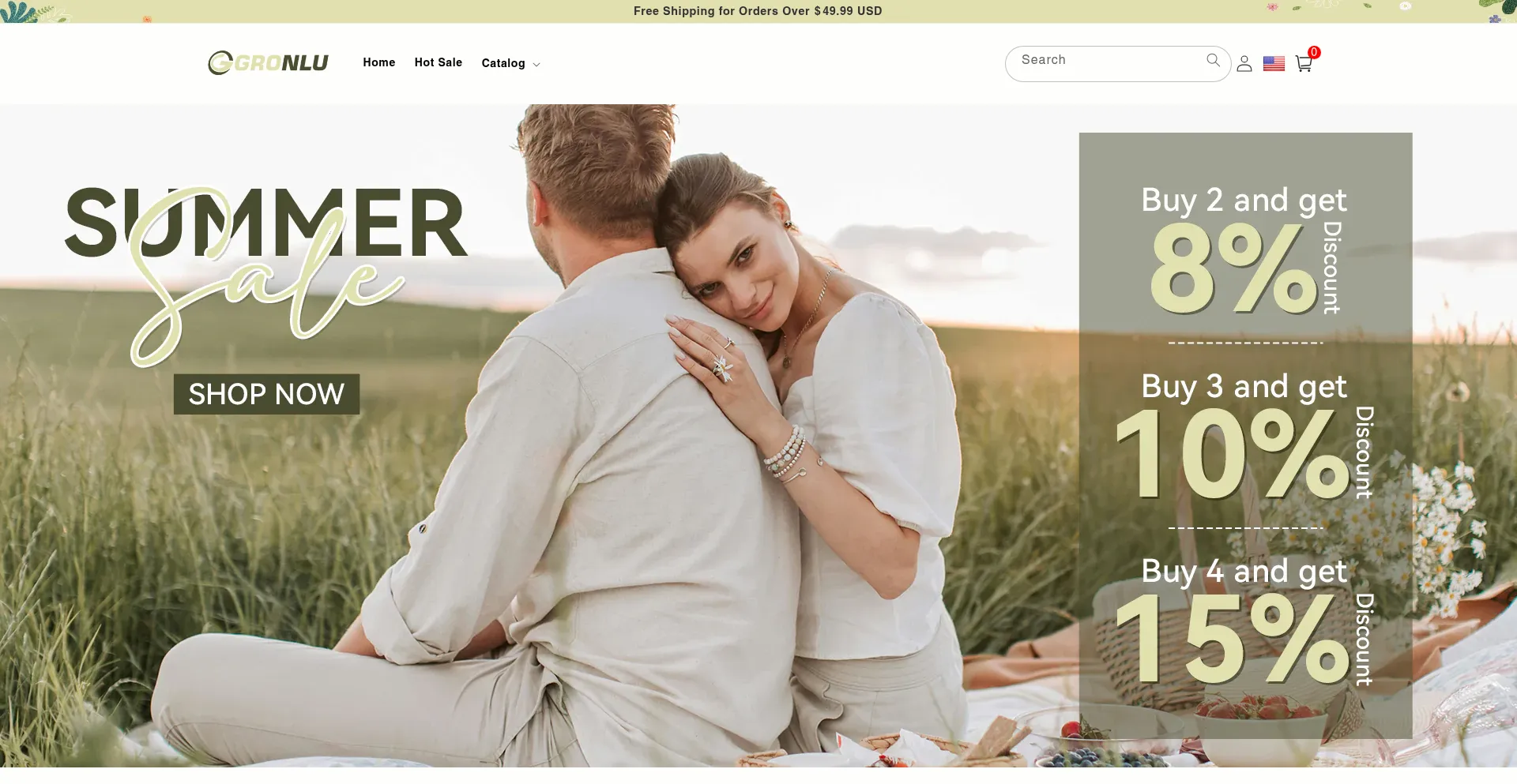 Website screenshot of Gronlu.com
