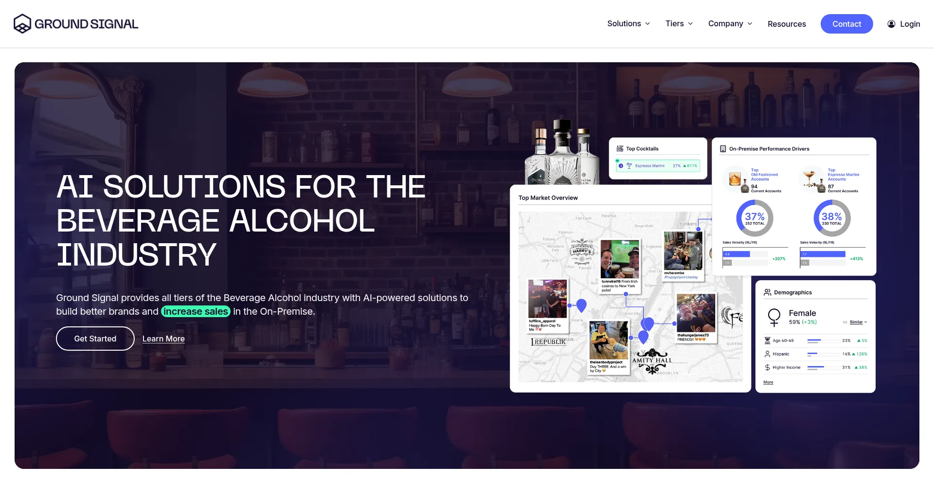 Website screenshot of Groundsignal.ai