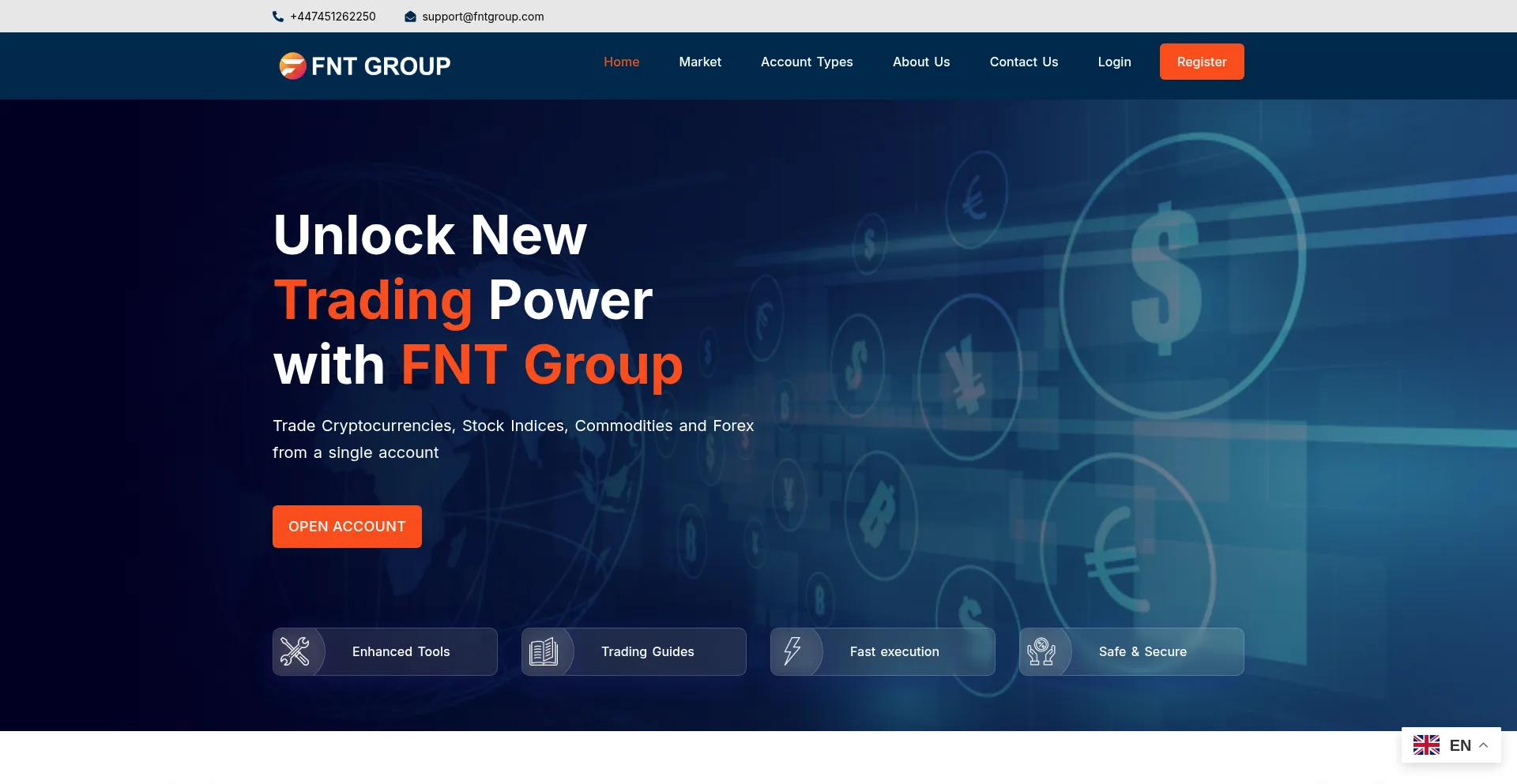 Website screenshot of Group-fnt.net