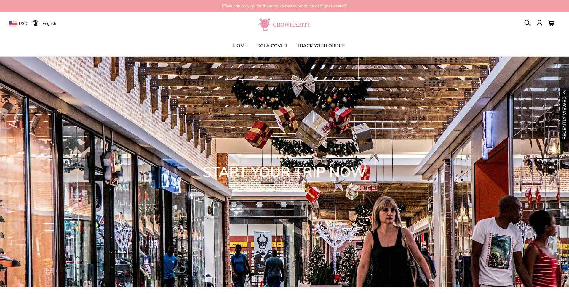 Website screenshot of Growhabity.com