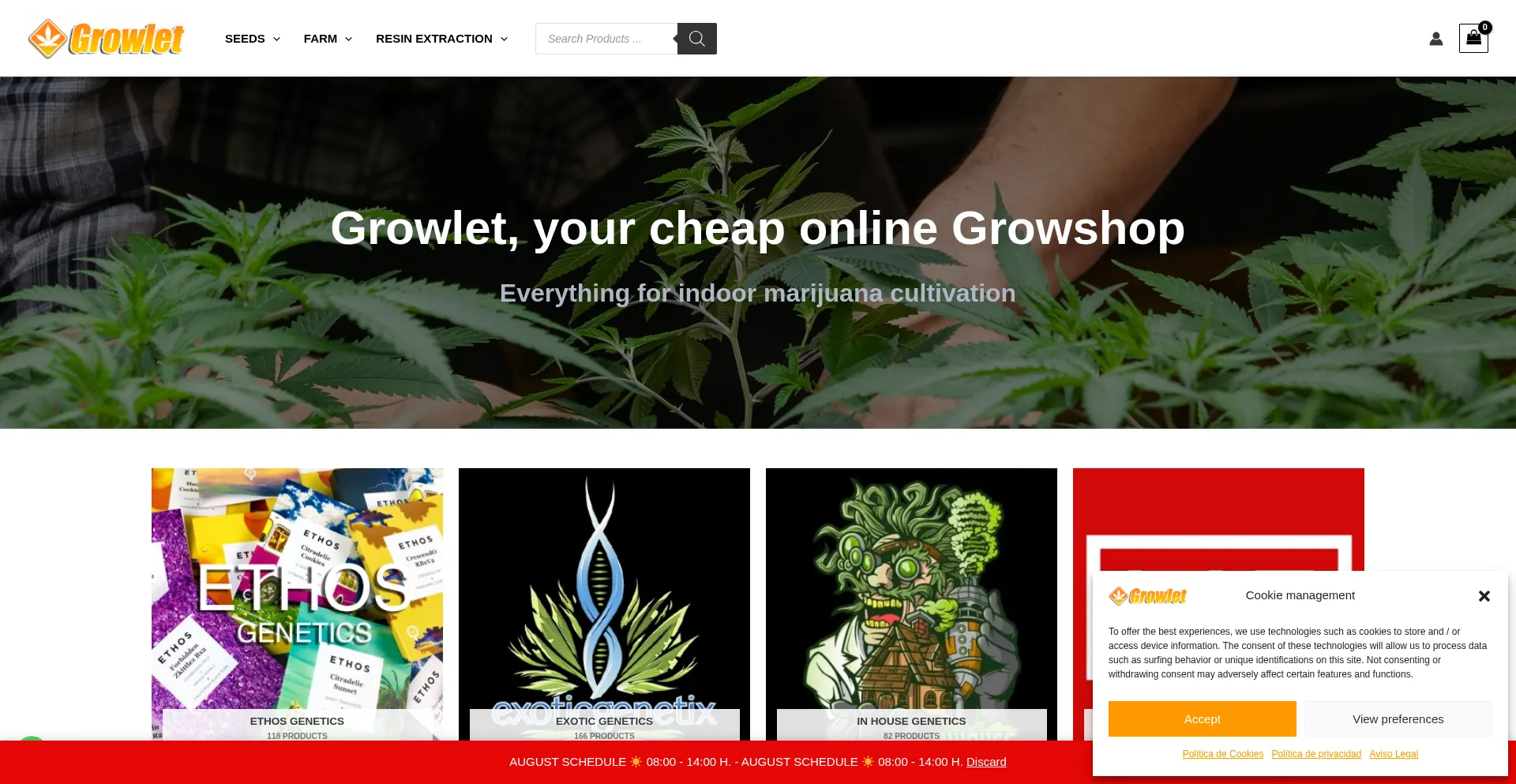 Website screenshot of Growlet.es