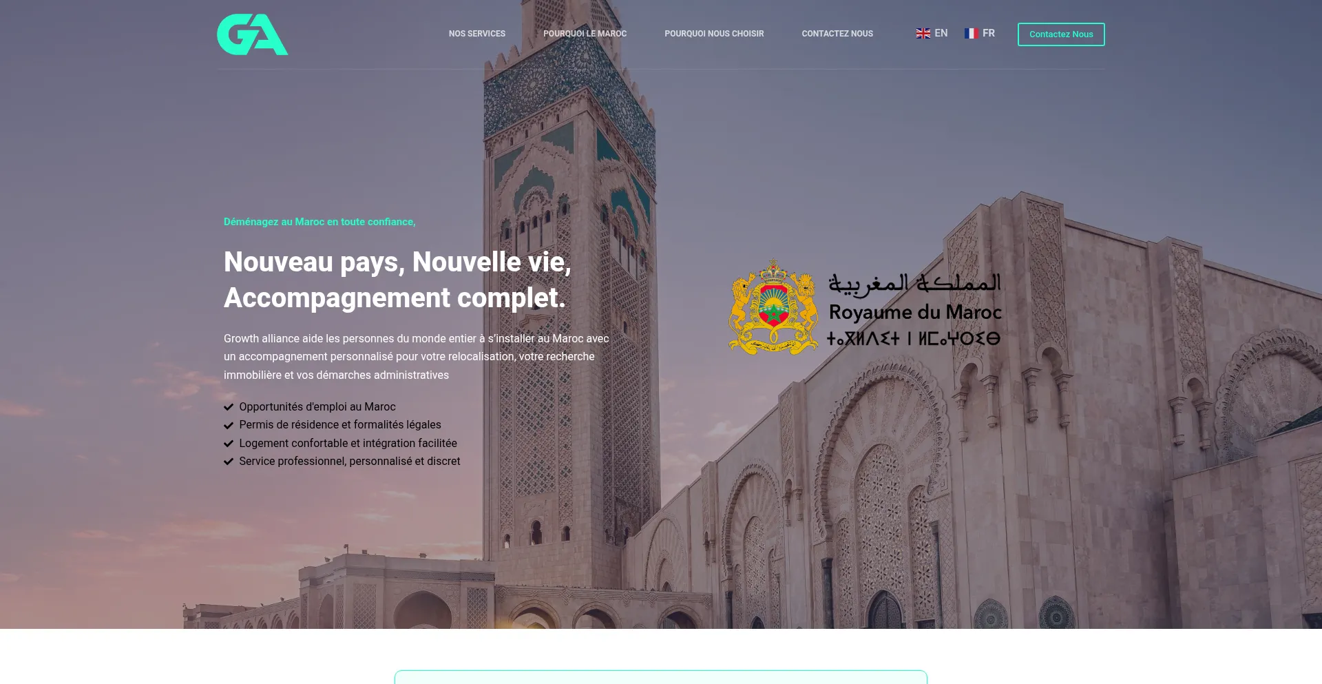 Website screenshot of Growthalliance.ma