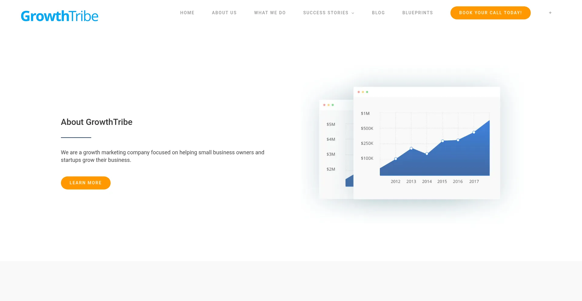 Website screenshot of Growthtribe.com
