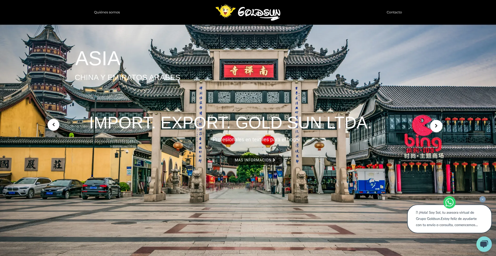Website screenshot of Grupogoldsun.com