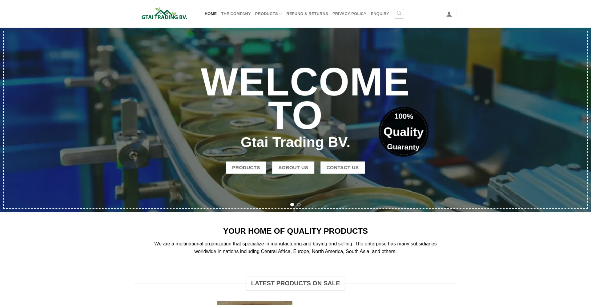 Website screenshot of Gtaitradingbv.com