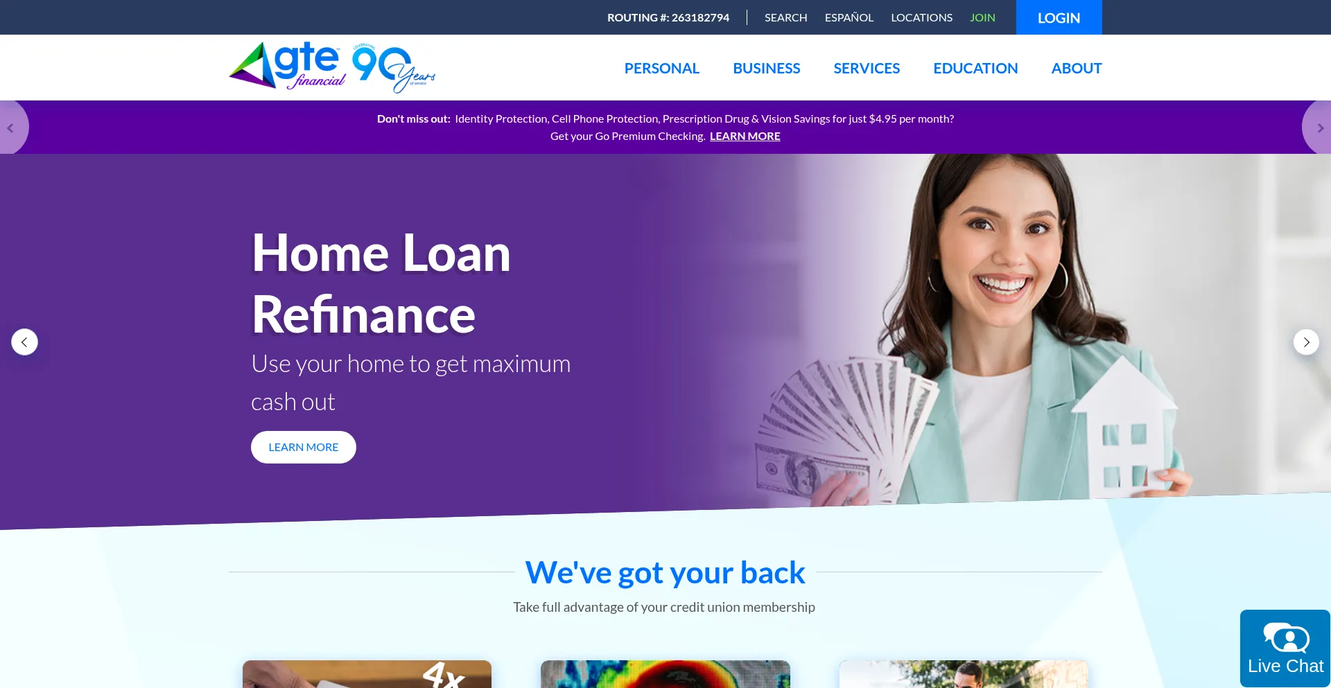 Gtefinancial.org Screenshot