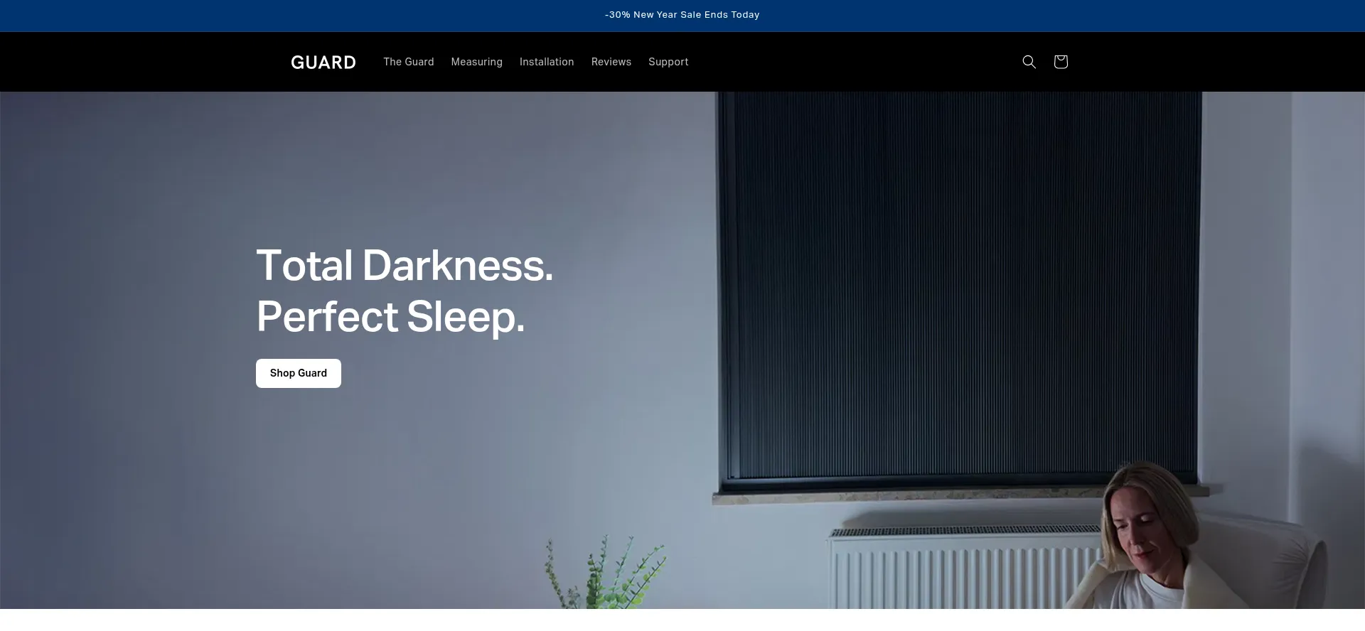 Website screenshot of Guardblinds.com