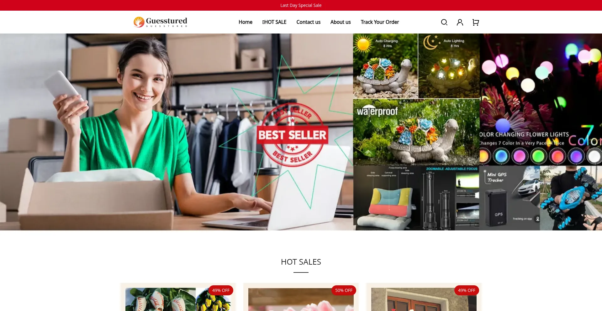 Website screenshot of Guesstured.com