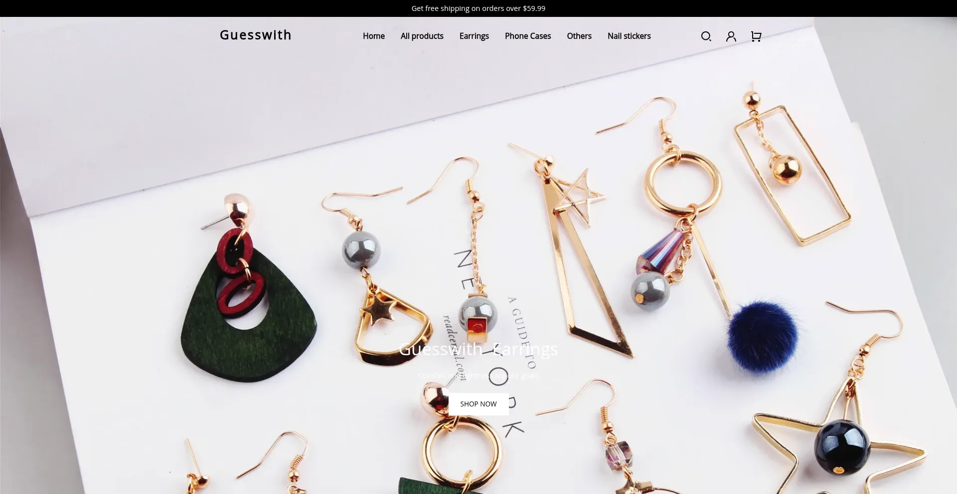 Website screenshot of Guesswith.com