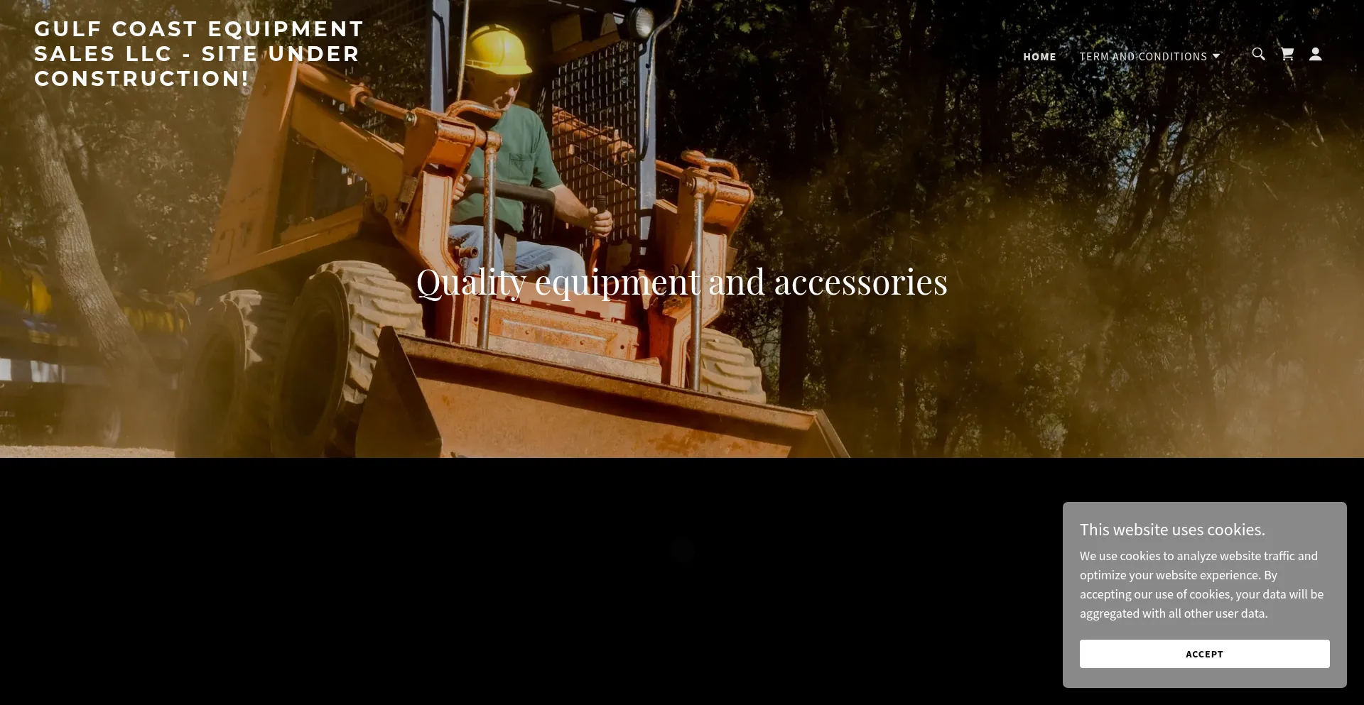 Website screenshot of Gulfcoastequipmentsales.net