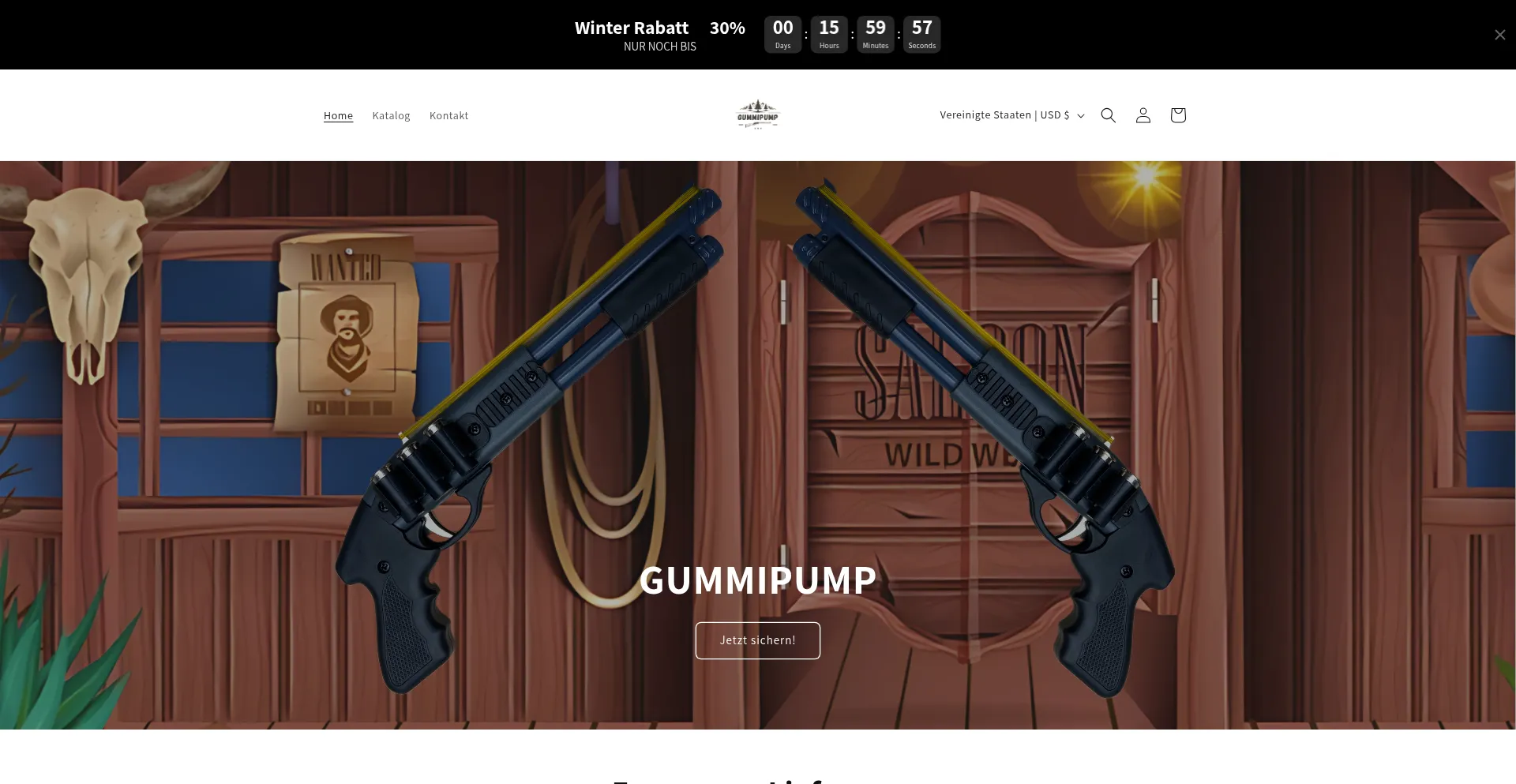 Website screenshot of Gummipump.de