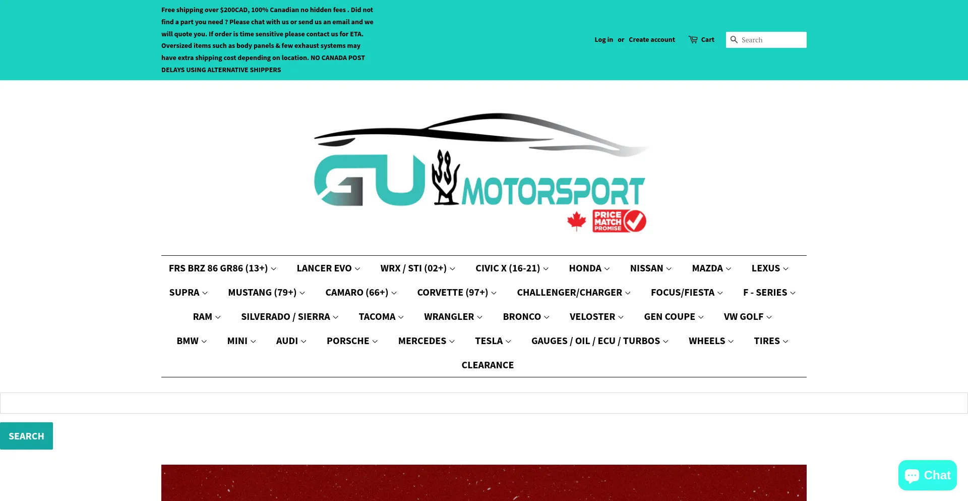 Website screenshot of Gumotorsport.com