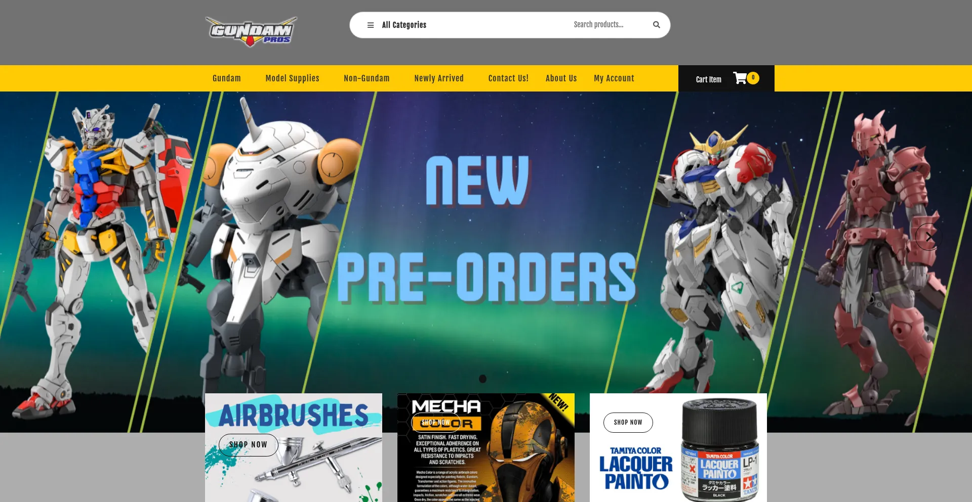 Website screenshot of Gundampros.shop