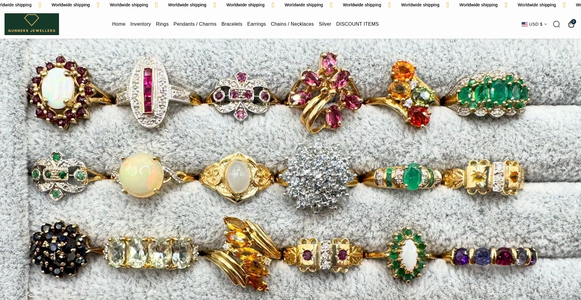 Website screenshot of Gunnersjewellers.com