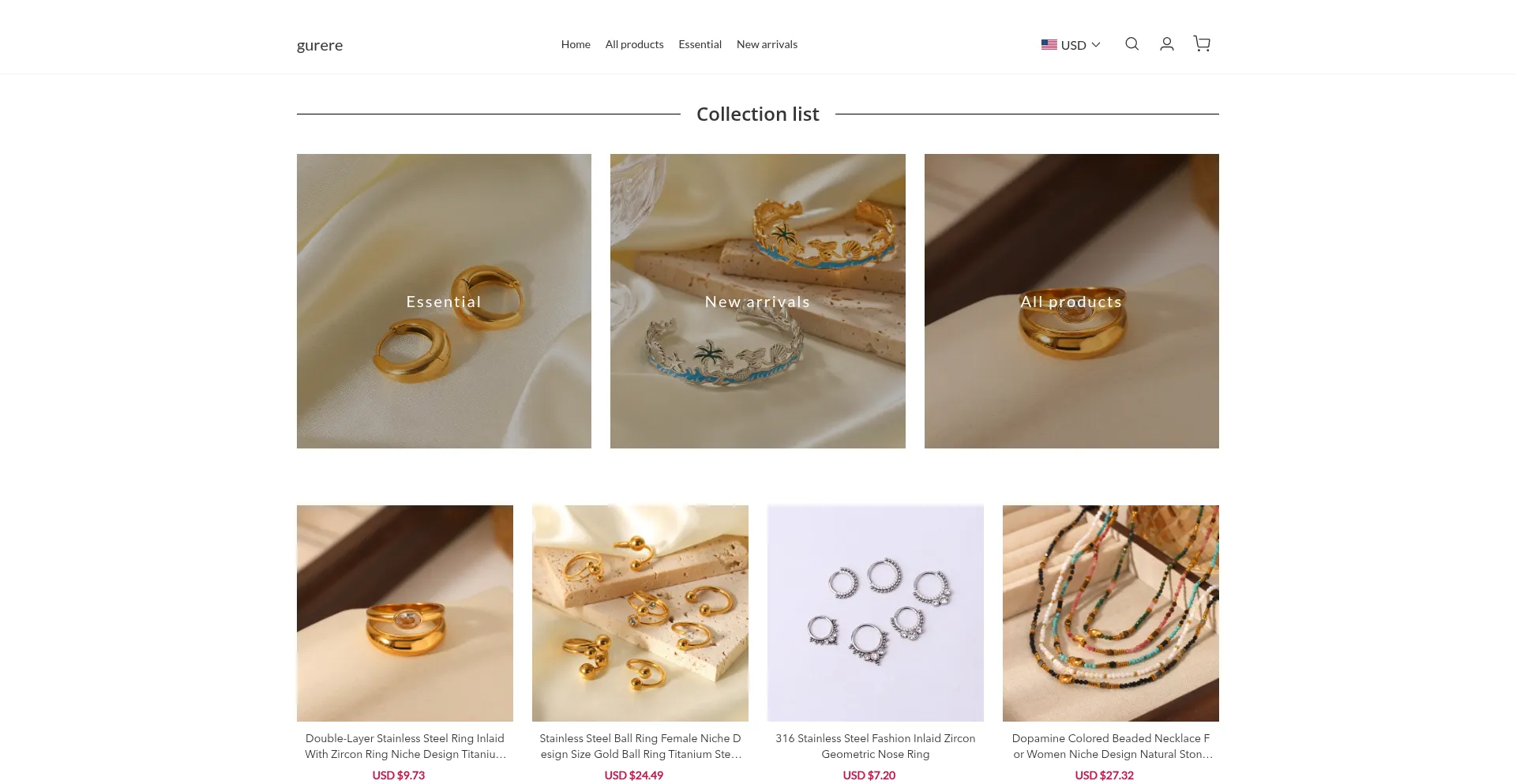 Website screenshot of Gurere.com
