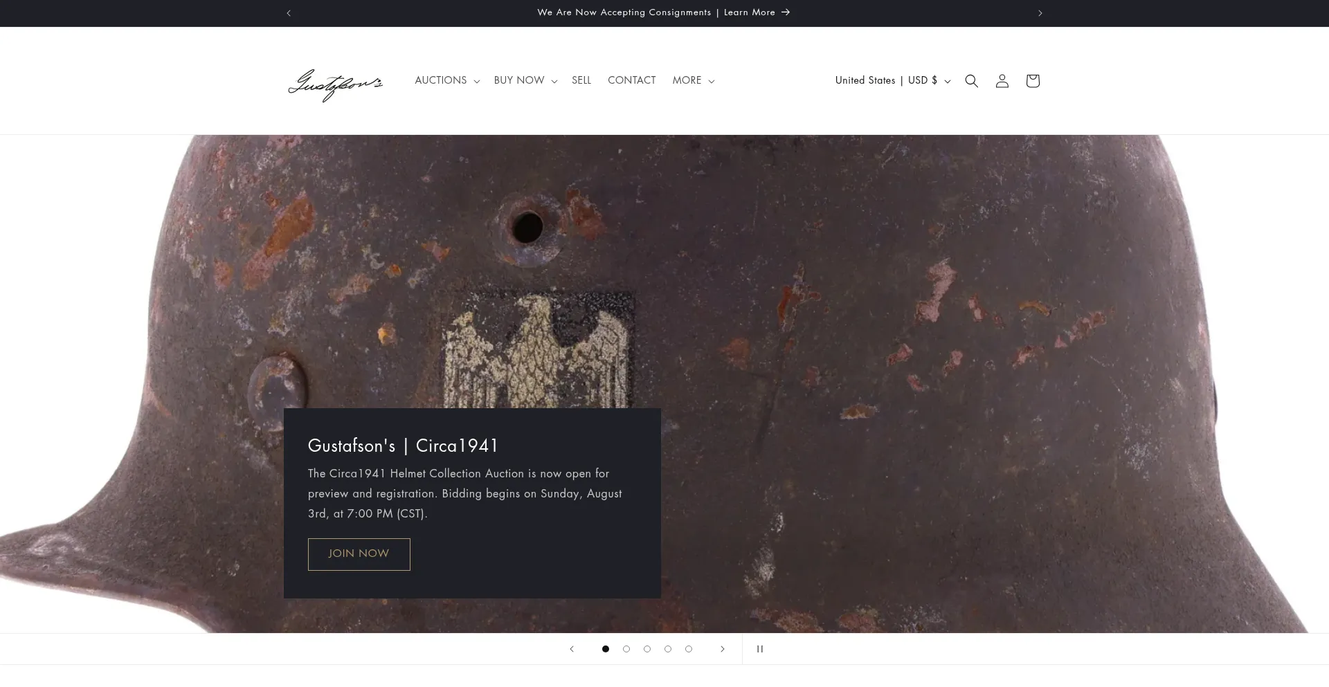 Website screenshot of Gustafsons.co