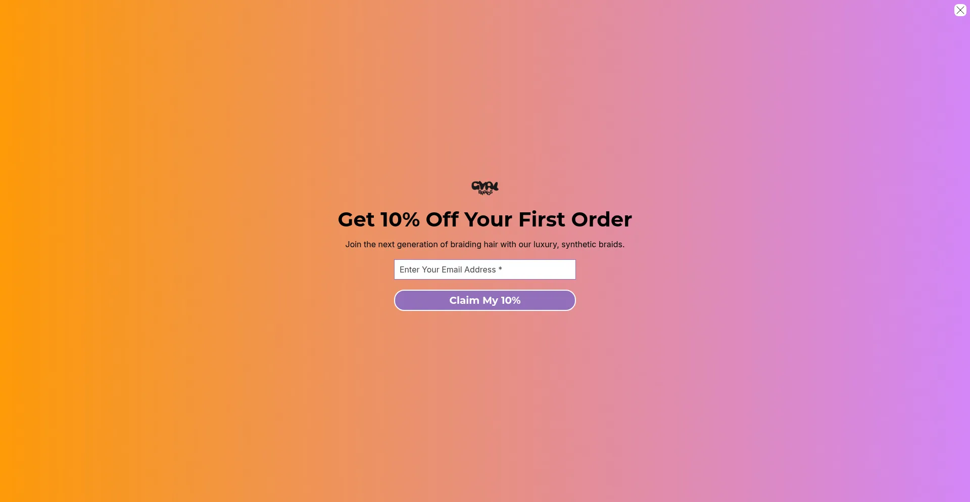 Website screenshot of Gyalbraids.com