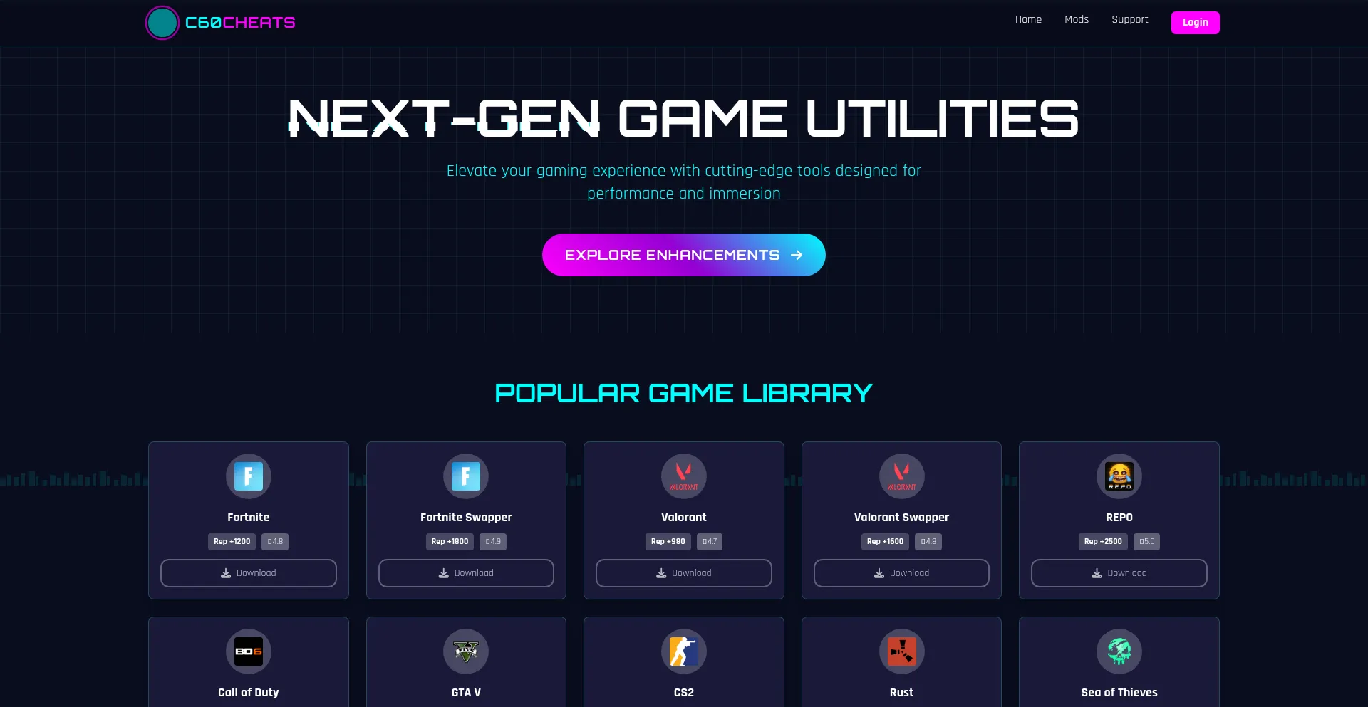 Website screenshot of H20games.run