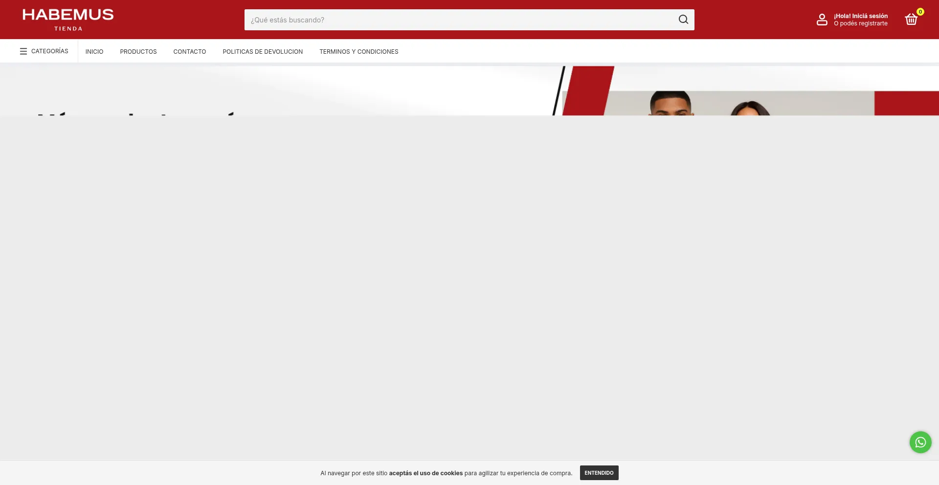 Website screenshot of Habemustienda.com