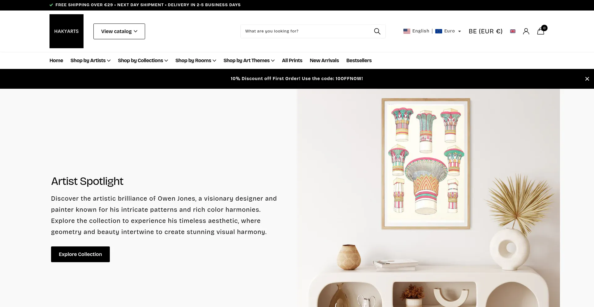 Website screenshot of Hakyarts.eu