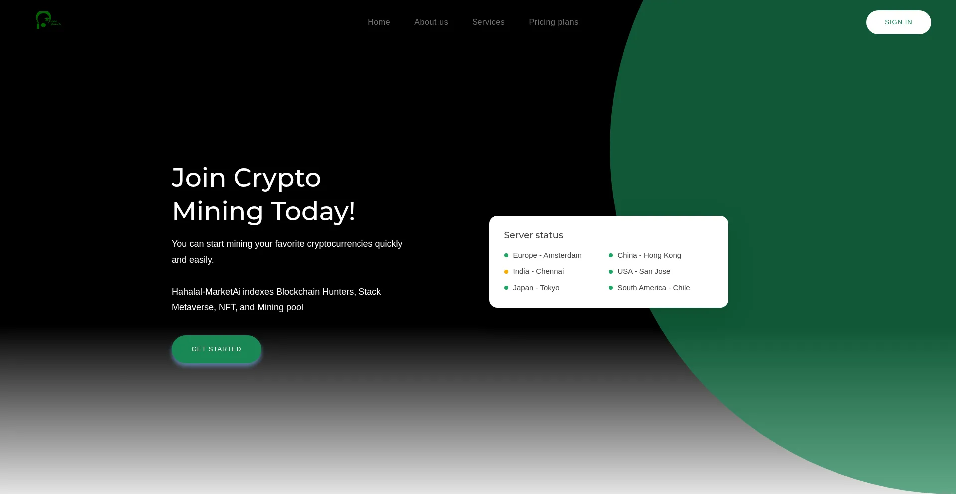 Website screenshot of Halalmarketai.com