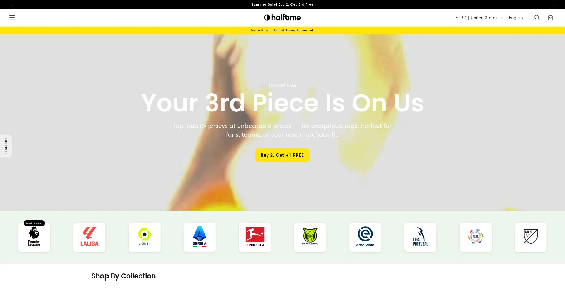 Website screenshot of Halftimekits.com