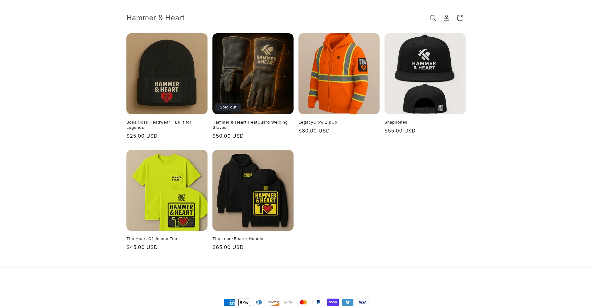 Hammershearts.com Screenshot