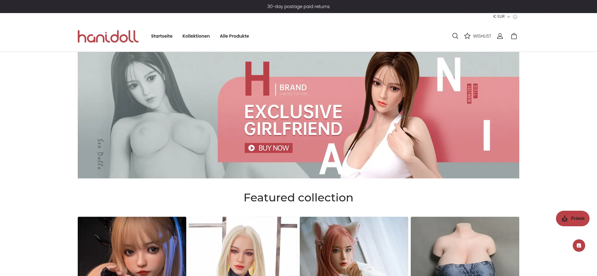 Website screenshot of Hanidoll.de