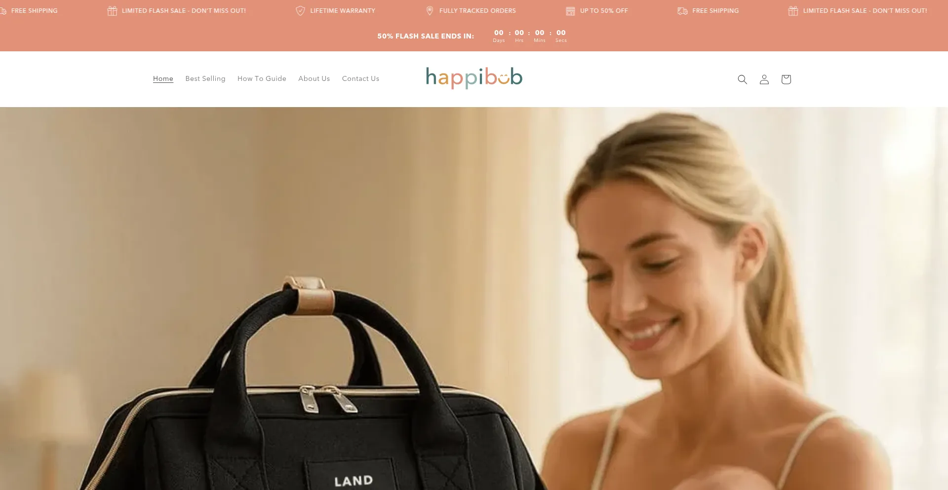 Website screenshot of Happibub.com
