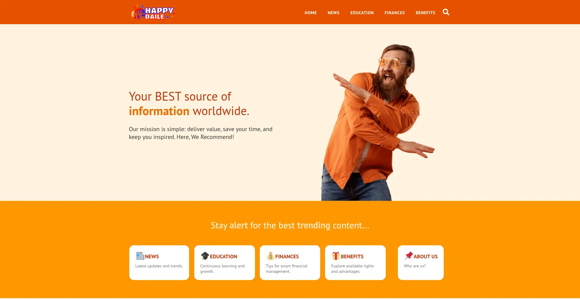Website screenshot of Happydaile.com