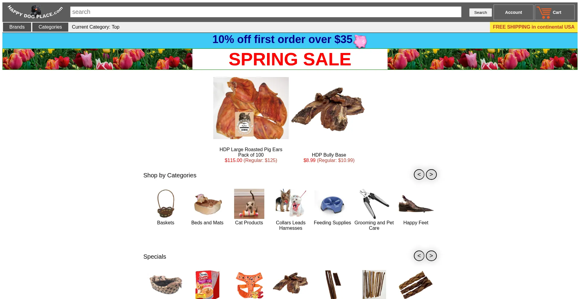 Website screenshot of Happydogplace.com