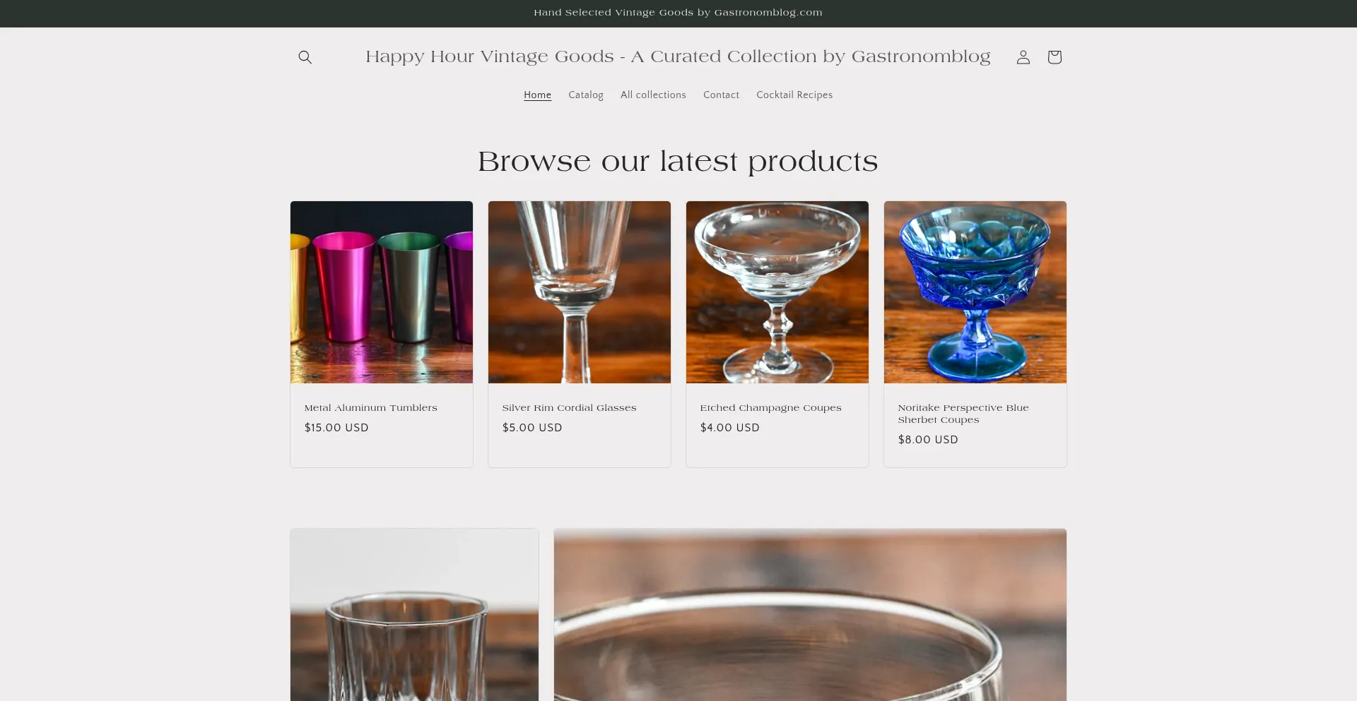Website screenshot of Happyhourvintage.com