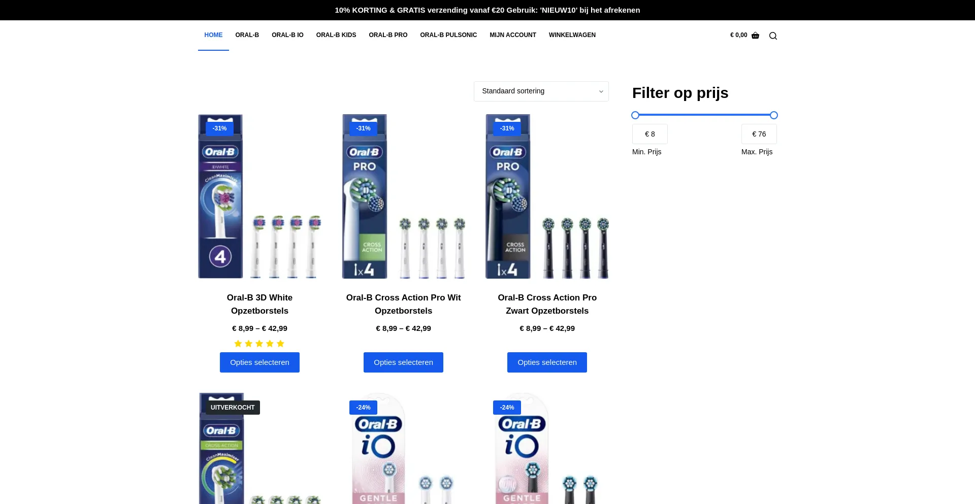Website screenshot of Happysmilestore.nl