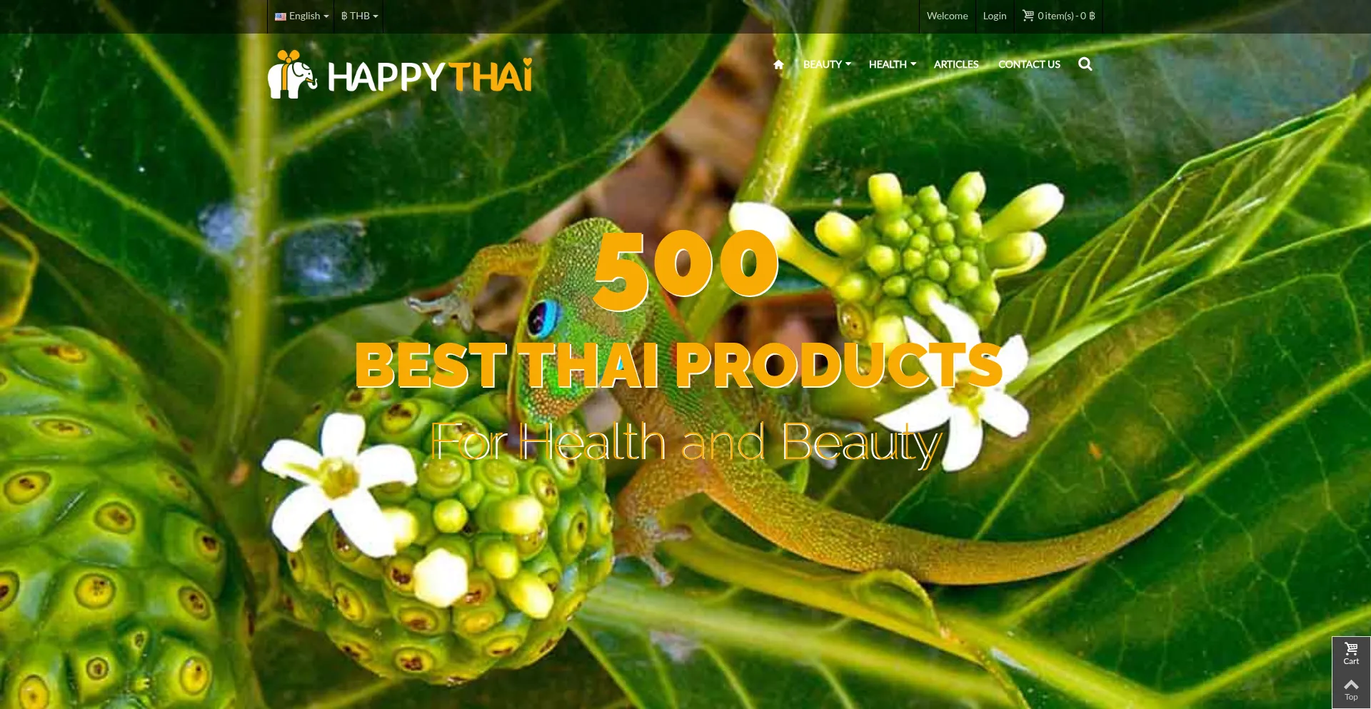 Website screenshot of Happythaistore.com