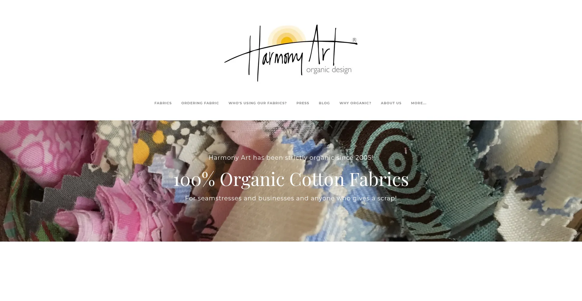 Website screenshot of Harmonyart.com