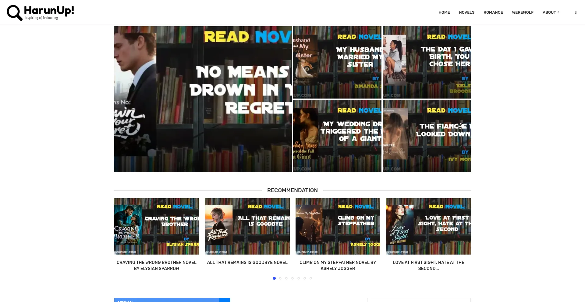 Website screenshot of Harunup.com