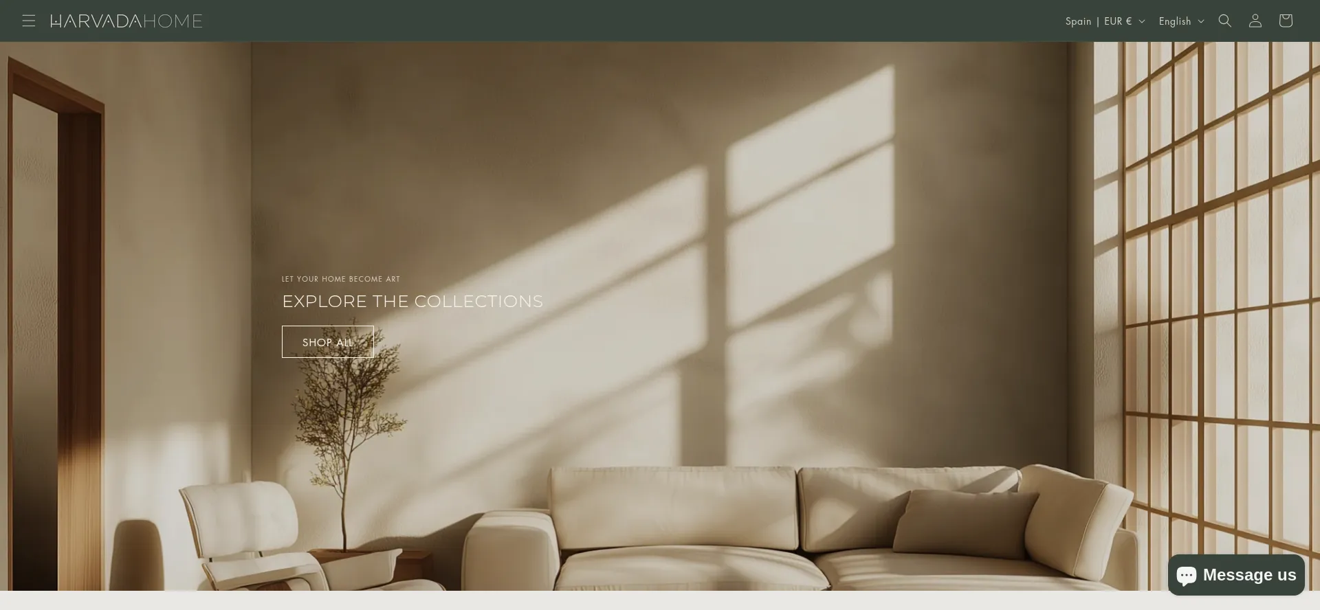 Website screenshot of Harvadahome.com