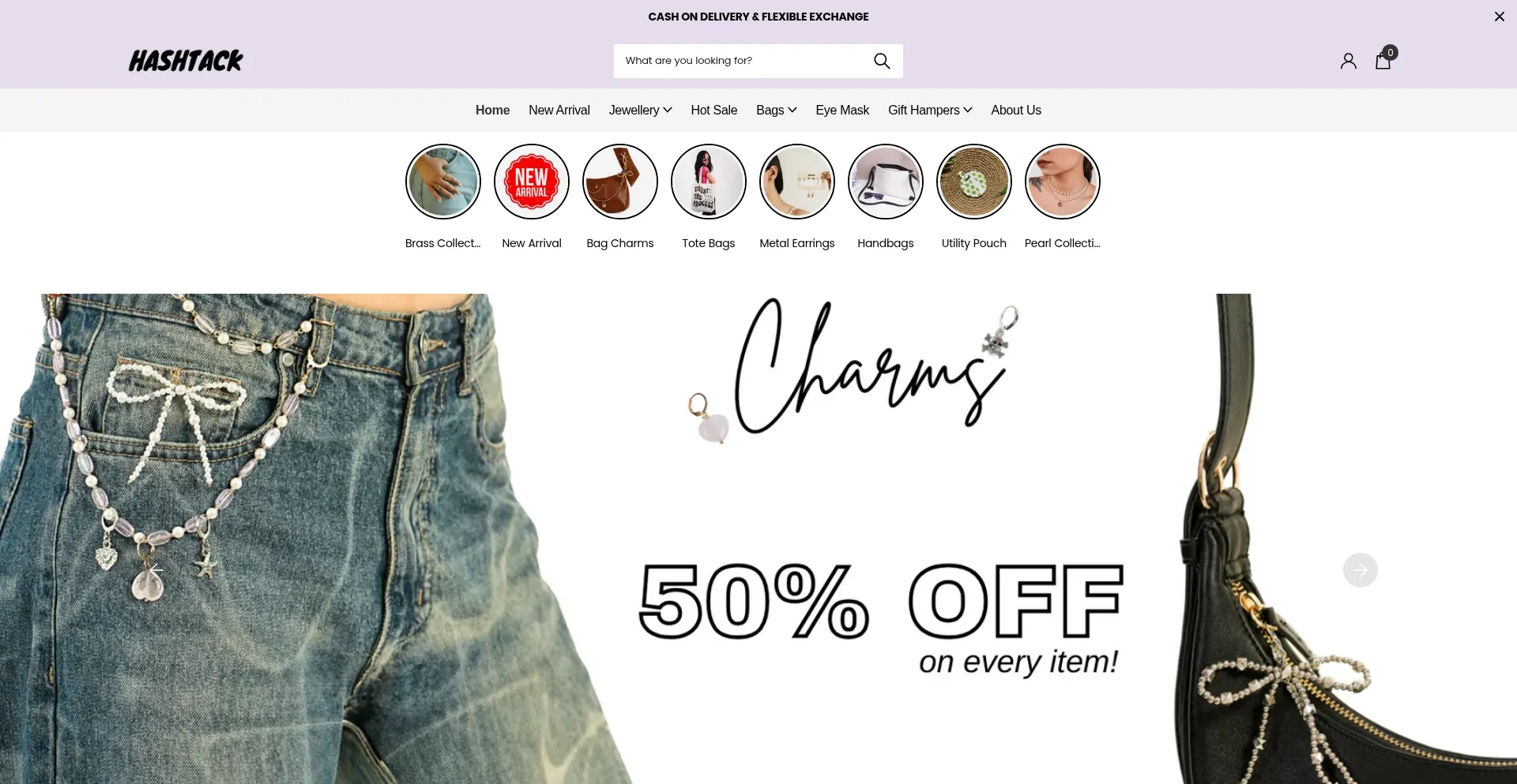 Website screenshot of Hashtack.in