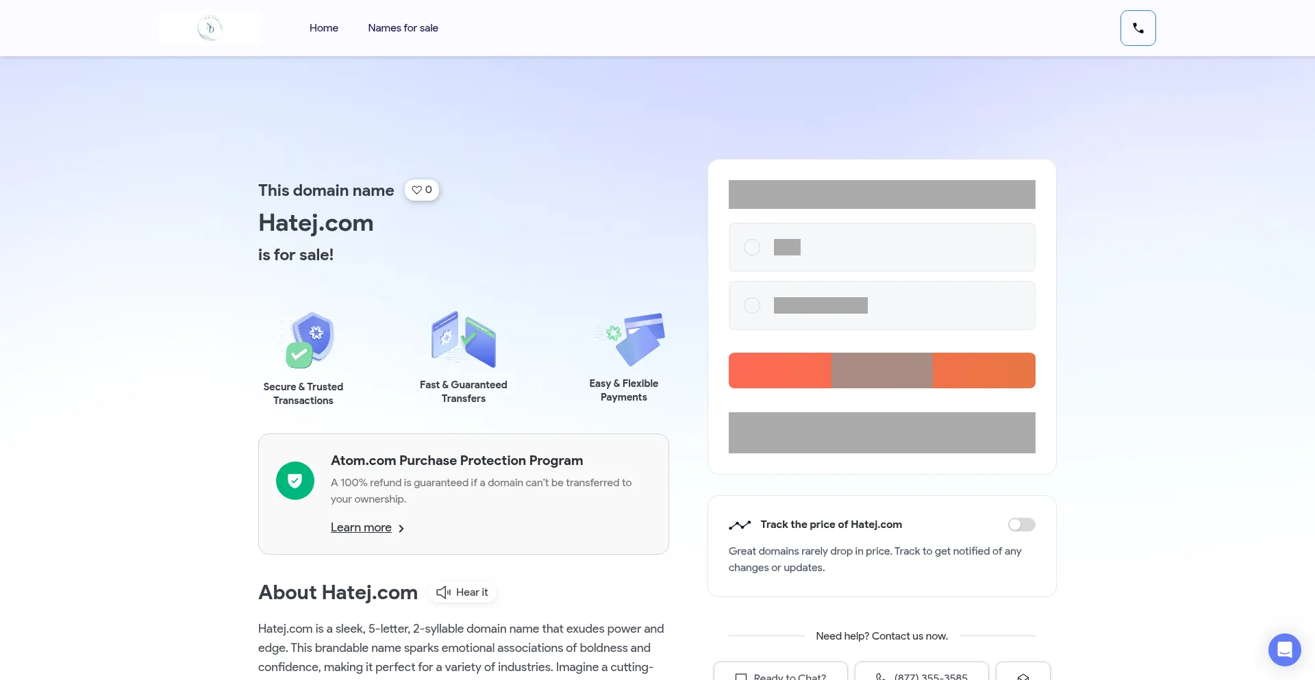 Website screenshot of Hatej.com