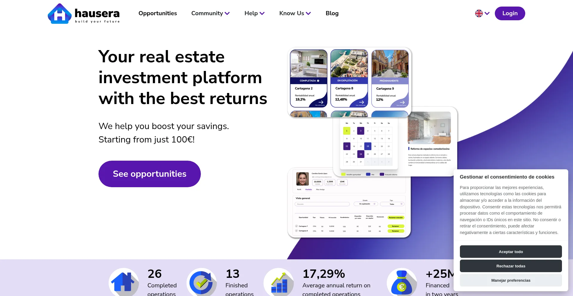 Website screenshot of Hausera.io