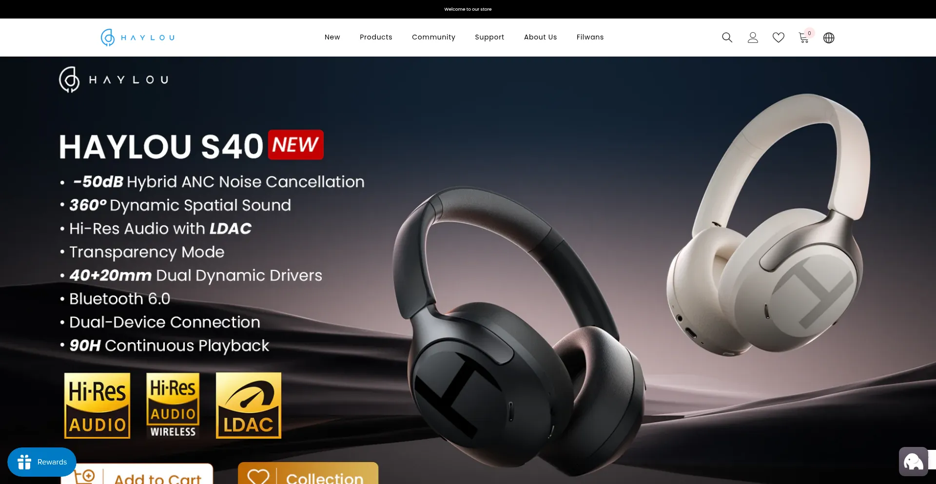 Website screenshot of Haylou.com