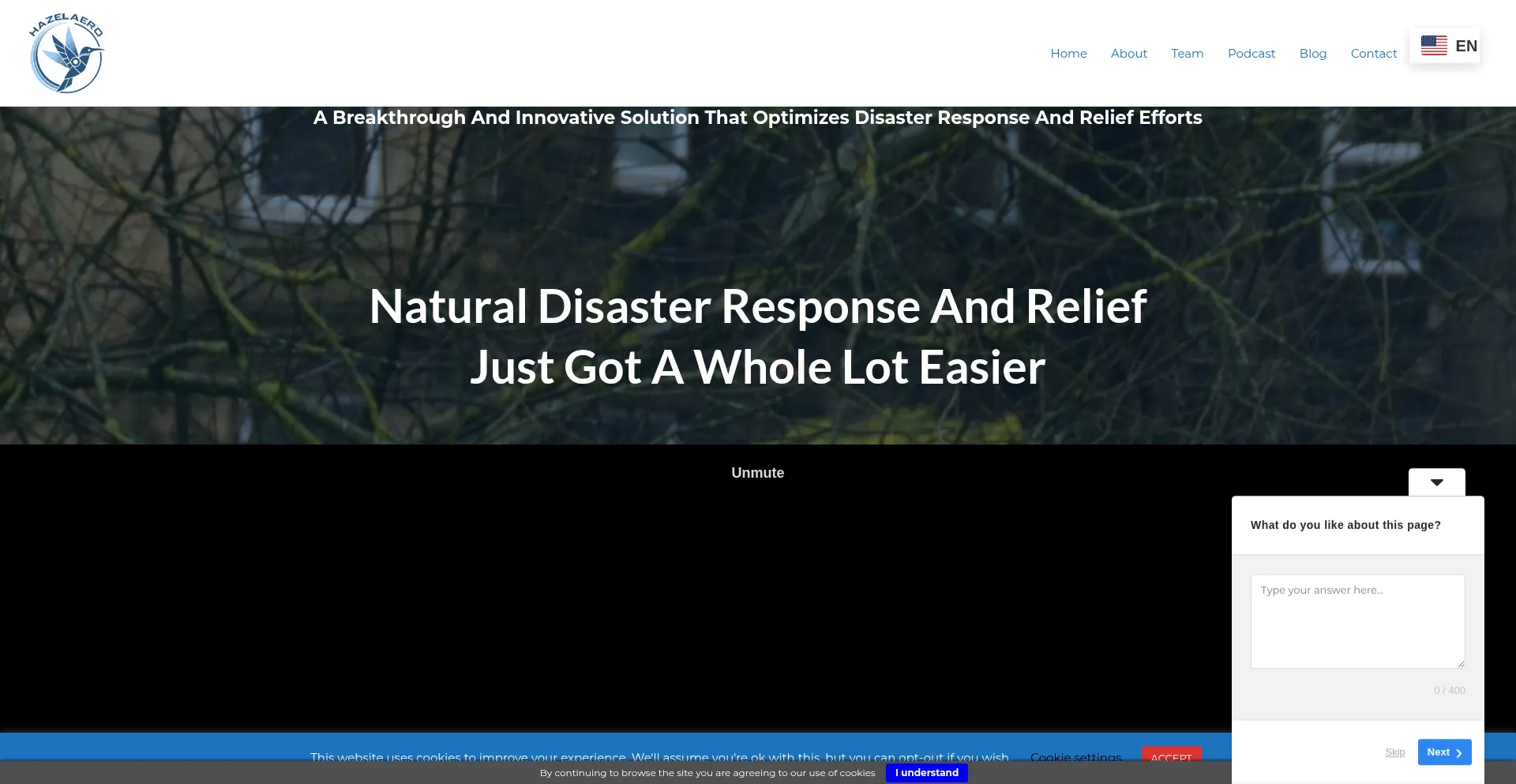 Website screenshot of Hazelaero.com