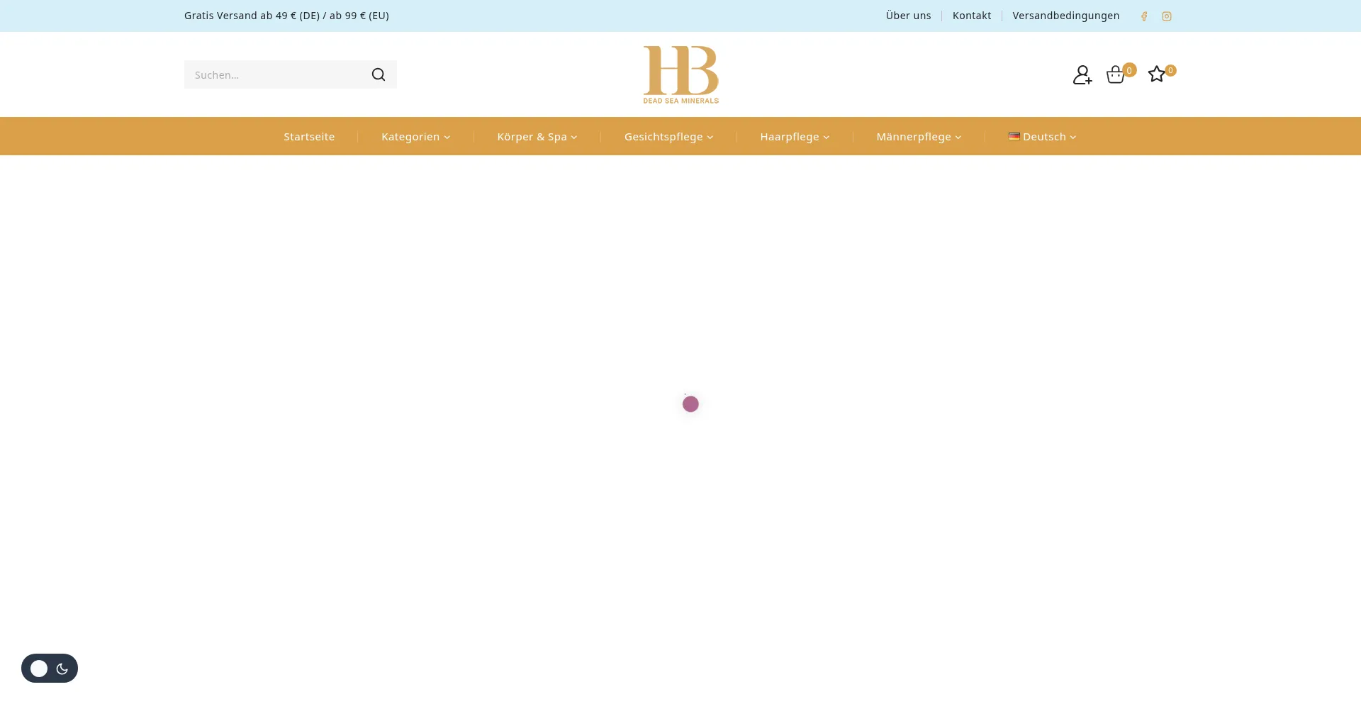 Website screenshot of Hbdeadsea-germany.de