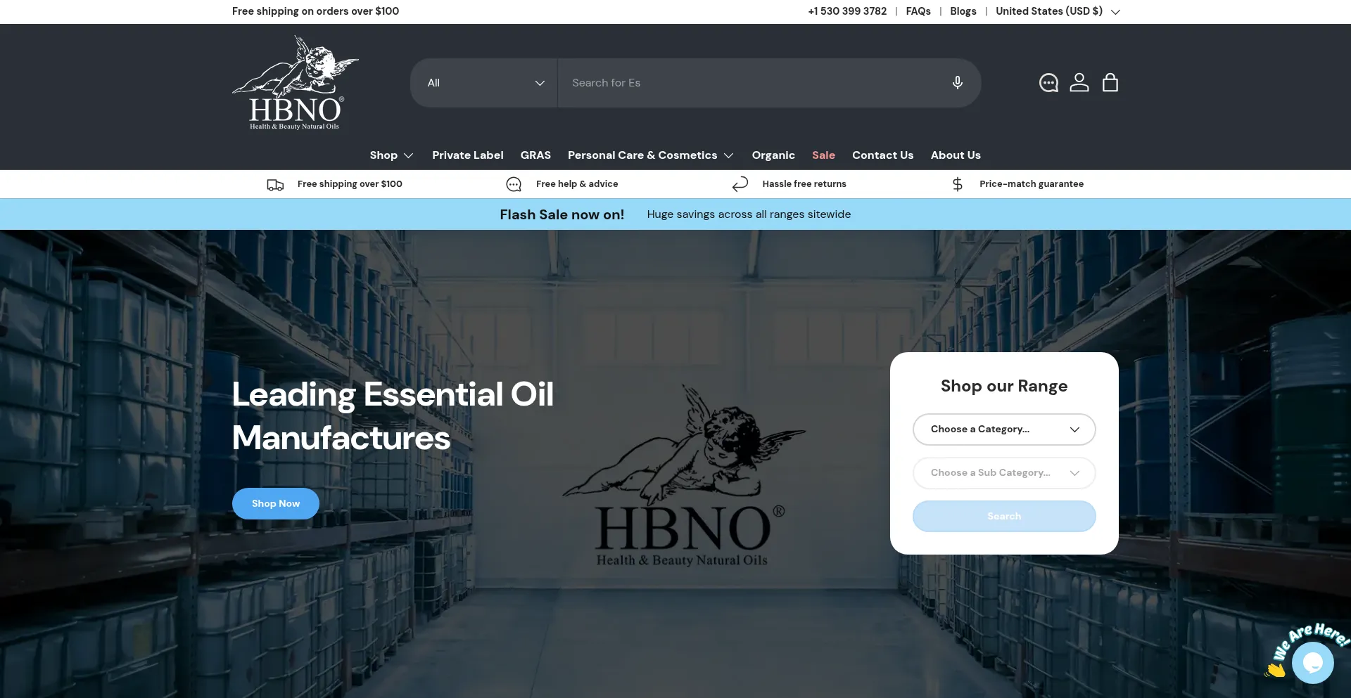 Website screenshot of Hbnobulk.com
