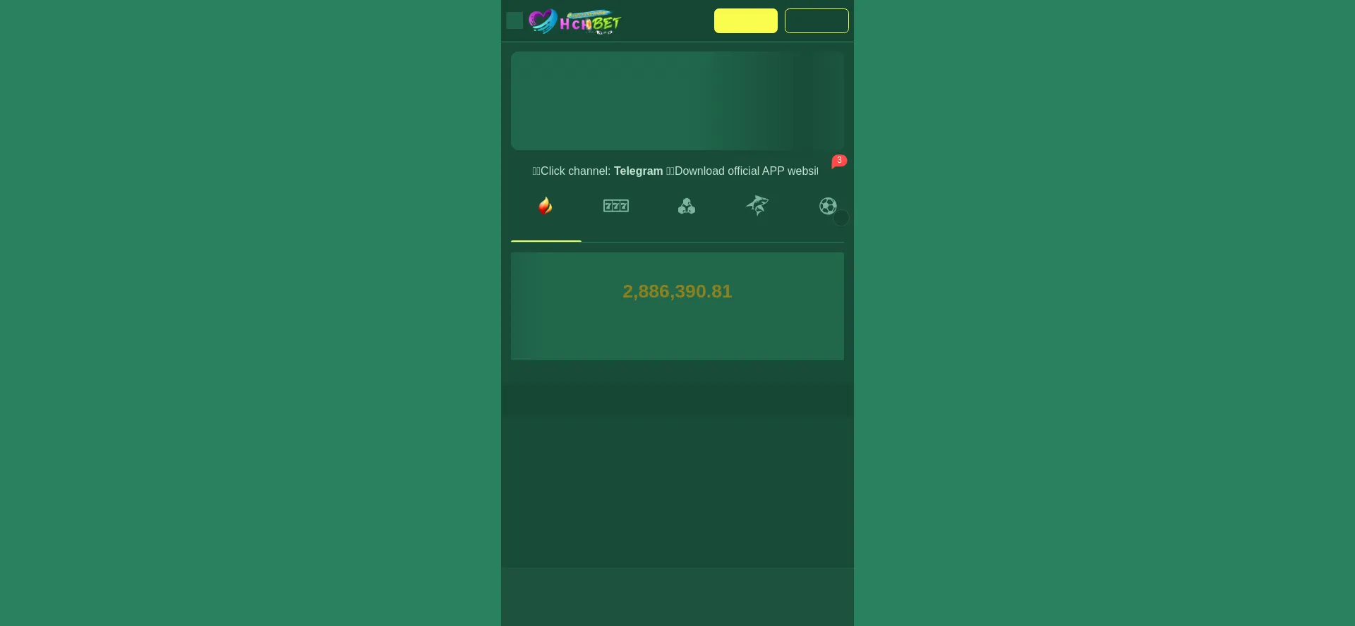 Website screenshot of Hchbet.com