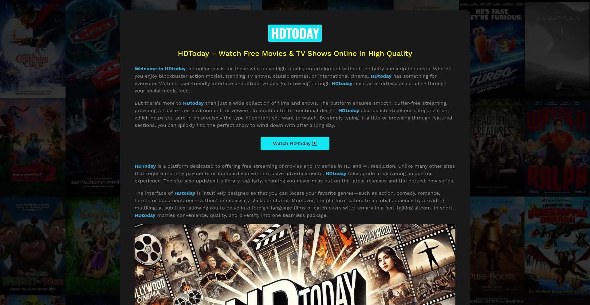 Website screenshot of Hdtoday.social