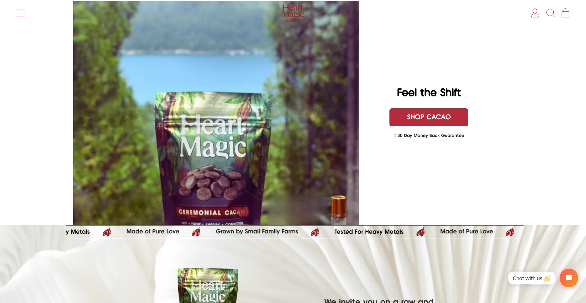 Website screenshot of Heartmagiccacao.com