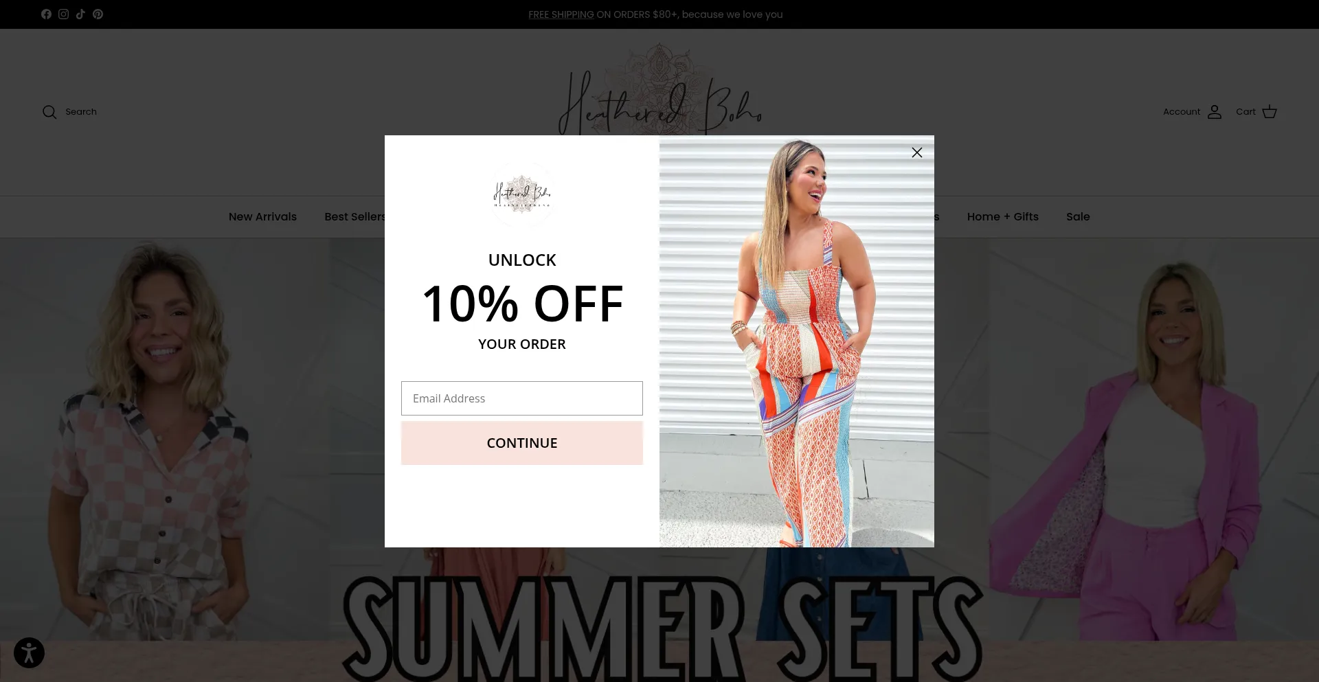Website screenshot of Heatheredboho.com